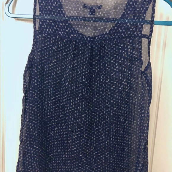 Flowy Gap Smock-Necked Sheer Blouse with Buttons - Picture 2 of 3